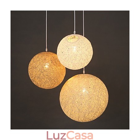 Luminária pendente esférica contemporânea e contraída Cany Art Lamp Hemp Ball Luminária pendente esférica contemporânea e contraída Cany Art Lamp Hemp Ball