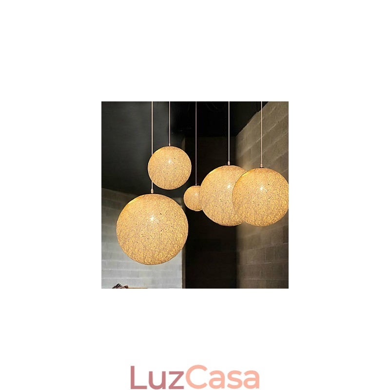 Luminária pendente esférica contemporânea e contraída Cany Art Lamp Hemp Ball