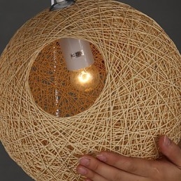Luminária pendente esférica contemporânea e contraída Cany Art Lamp Hemp Ball