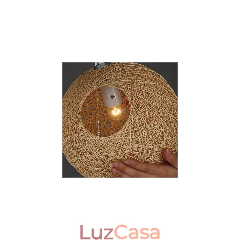 Luminária pendente esférica contemporânea e contraída Cany Art Lamp Hemp Ball
