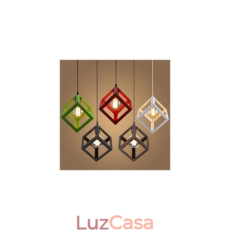 Lustre de ferro estilo gaiola retrô americano