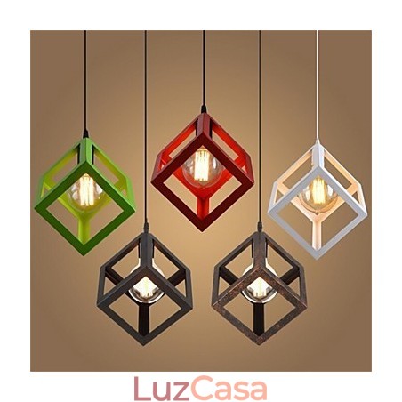 Lustre de ferro estilo gaiola retrô americano