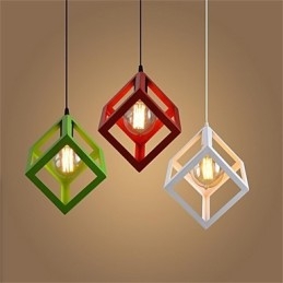 Lustre de ferro estilo gaiola retrô americano