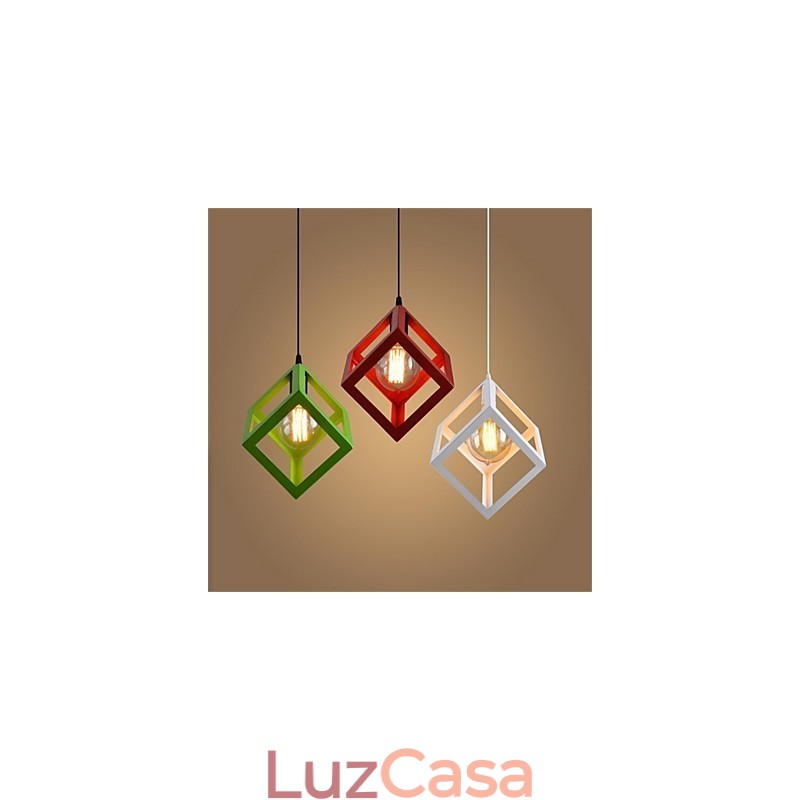 Lustre de ferro estilo gaiola retrô americano