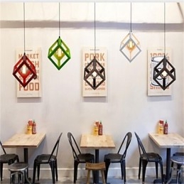 Lustre de ferro estilo gaiola retrô americano