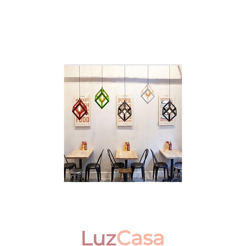 Lustre de ferro estilo gaiola retrô americano