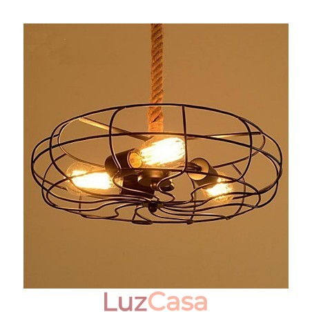 Lustre de ventilador industrial criativo de corda Lron americano vintage Lustre de ventilador industrial criativo de corda Lron americano vintage