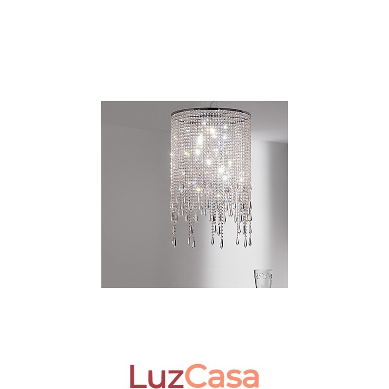 Luminária pendente de metal cristal contemporânea moderna