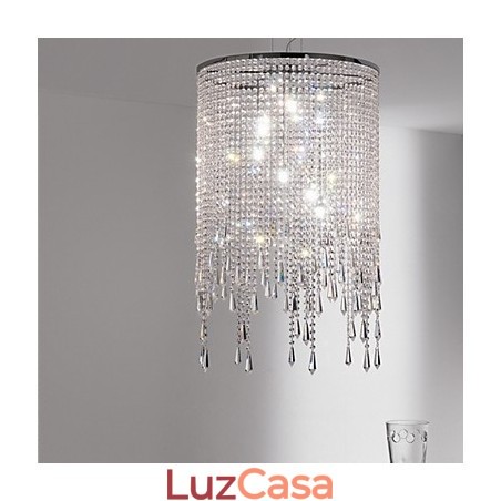 Luminária pendente de metal cristal contemporânea moderna Luminária pendente de metal cristal contemporânea moderna