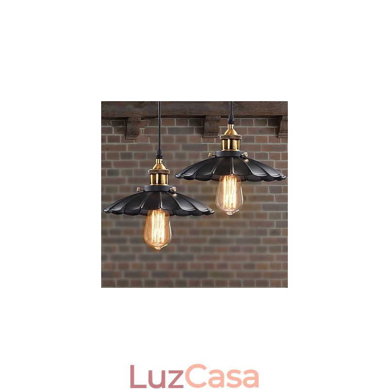 Luminária pendente estilo europeu clássico retrô, luminária de metal com arte droplight