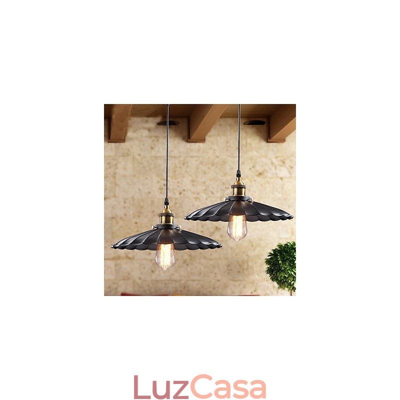 Luminária pendente estilo europeu clássico retrô, luminária de metal com arte droplight