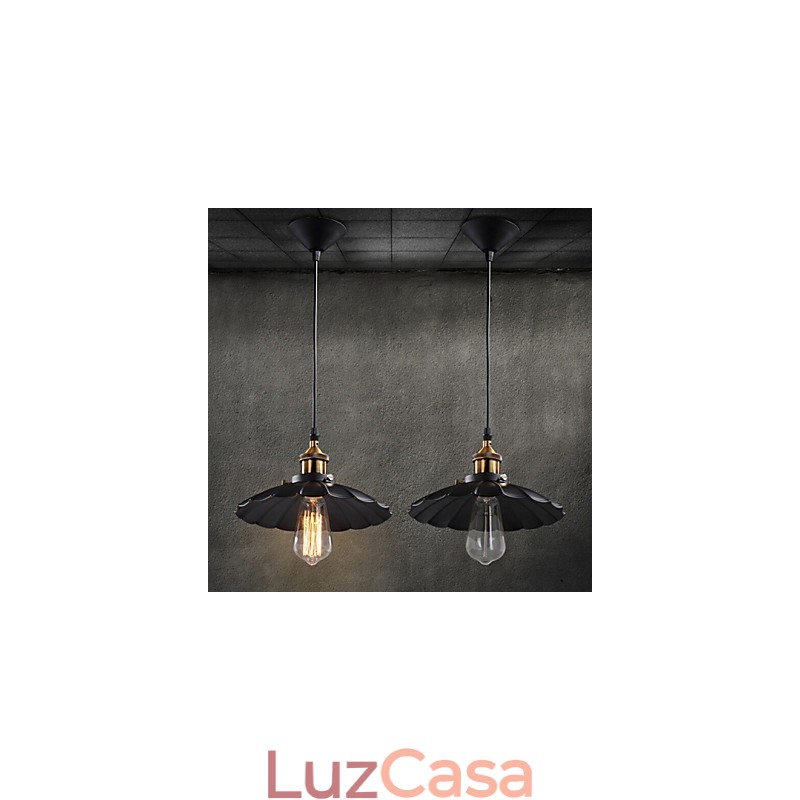 Luminária pendente estilo europeu clássico retrô, luminária de metal com arte droplight