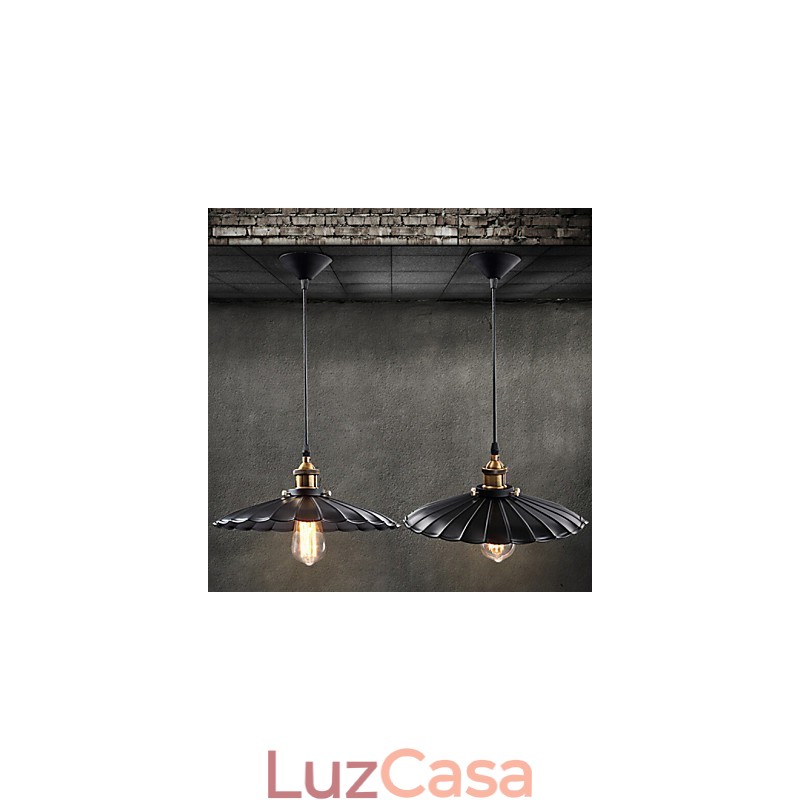 Luminária pendente estilo europeu clássico retrô, luminária de metal com arte droplight