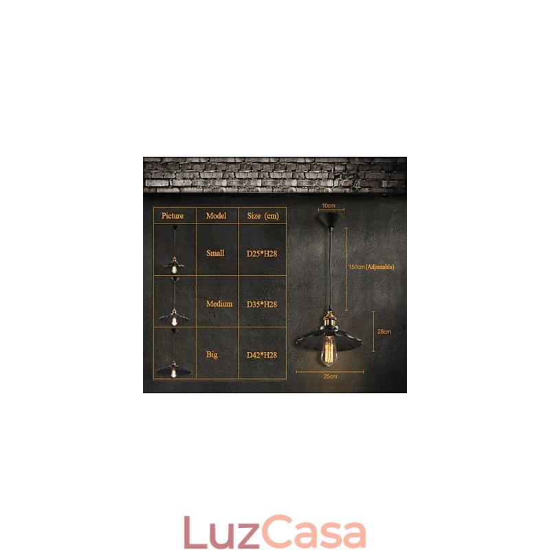 Luminária pendente estilo europeu clássico retrô, luminária de metal com arte droplight