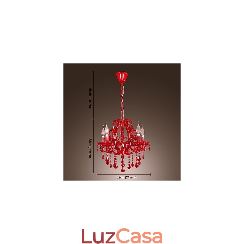 Lustre moderno contemporâneo de cristal cromado em metal
