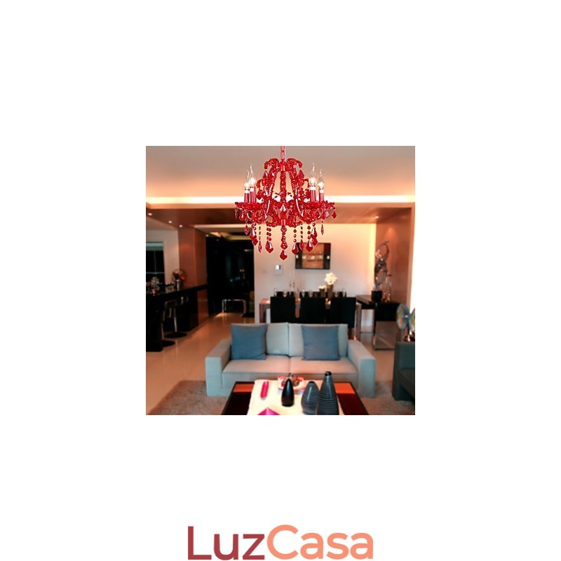 Lustre moderno contemporâneo de cristal cromado em metal
