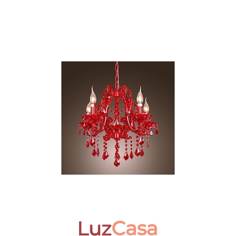 Lustre moderno contemporâneo de cristal cromado em metal