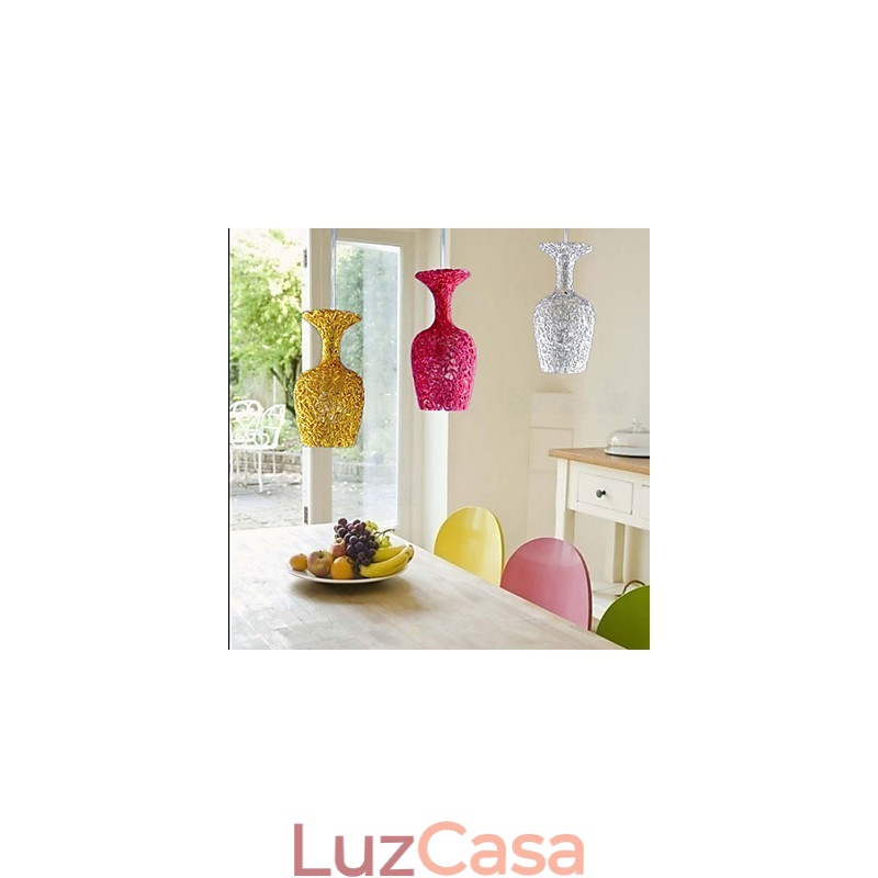 Lustre de alumínio trançado com três lâmpadas de cabeça Apple