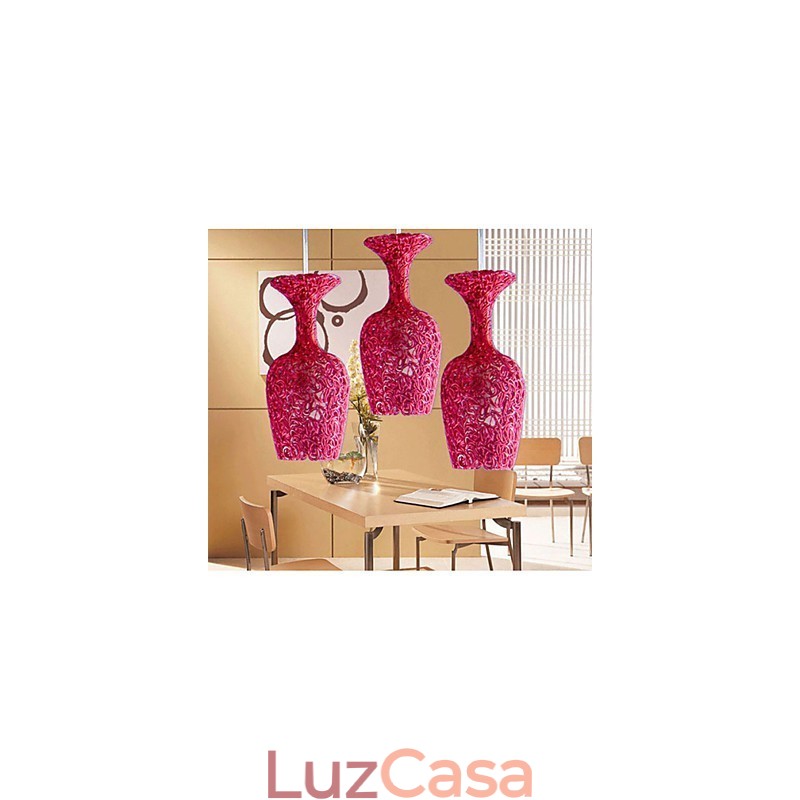 Lustre de alumínio trançado com três lâmpadas de cabeça Apple