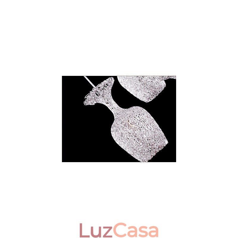 Lustre de alumínio trançado com três lâmpadas de cabeça Apple