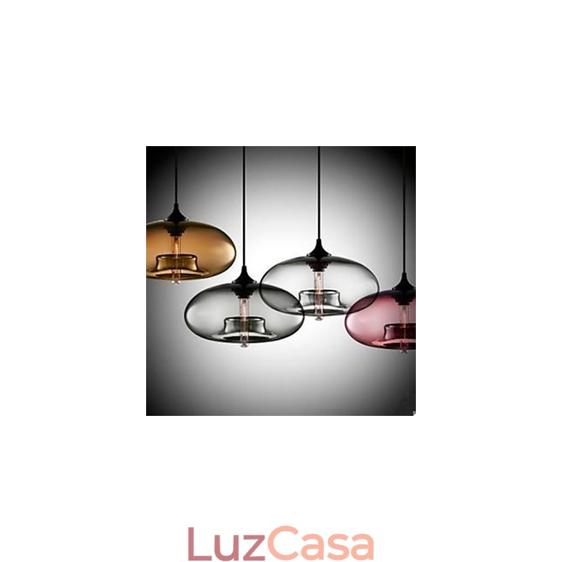 O lustre de vidro circular