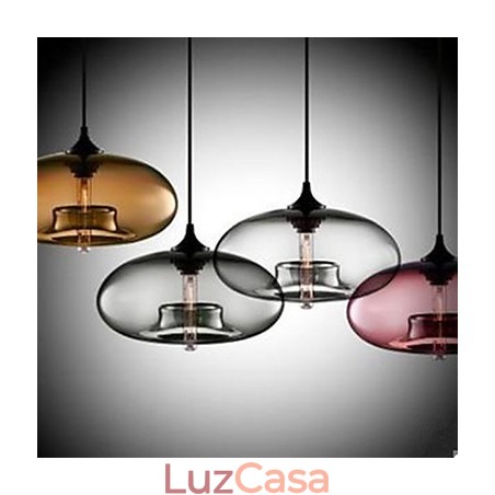 O lustre de vidro circular