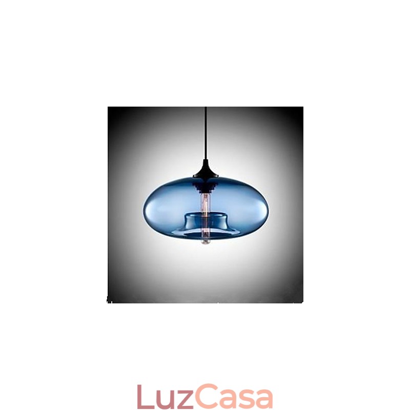 O lustre de vidro circular