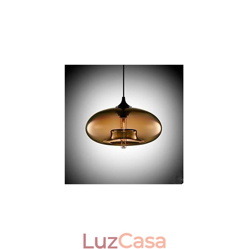 O lustre de vidro circular