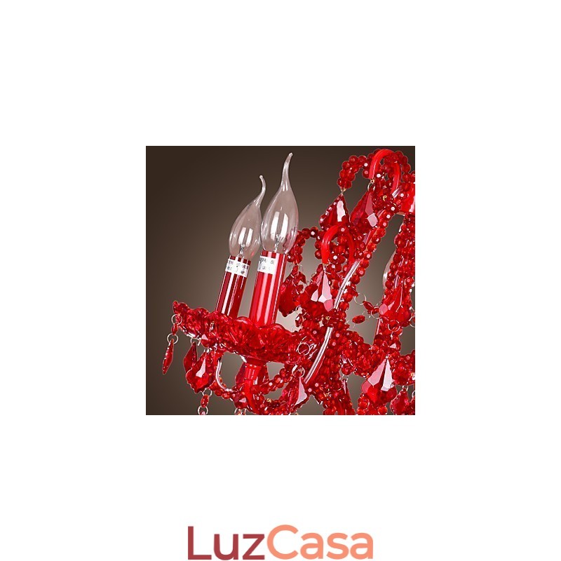 Lustre moderno contemporâneo de cristal cromado em metal