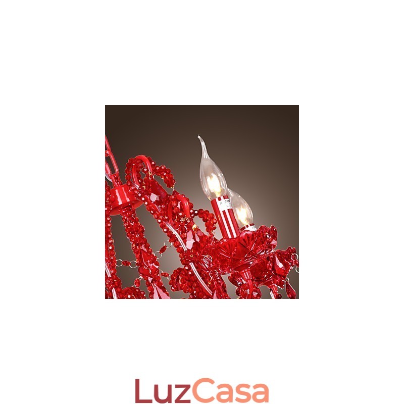Lustre moderno contemporâneo de cristal cromado em metal