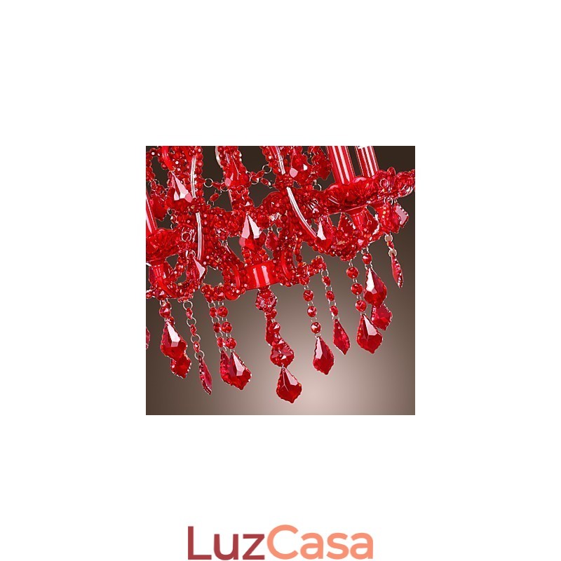 Lustre moderno contemporâneo de cristal cromado em metal