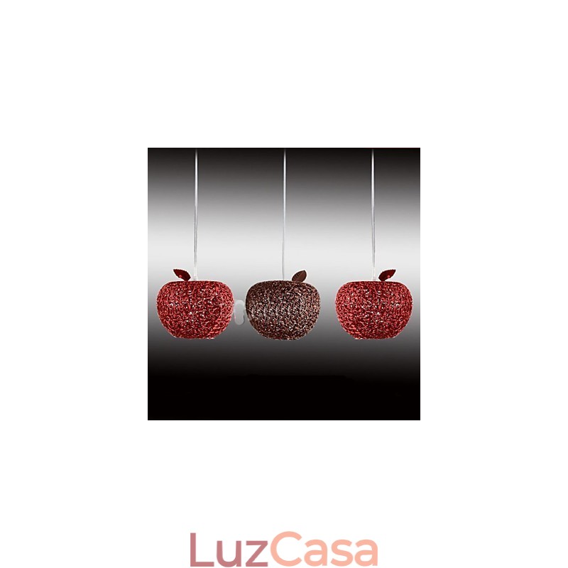 Lustre de alumínio trançado com três lâmpadas de cabeça Apple