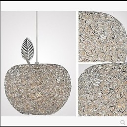 Lustre de alumínio trançado com três lâmpadas de cabeça Apple