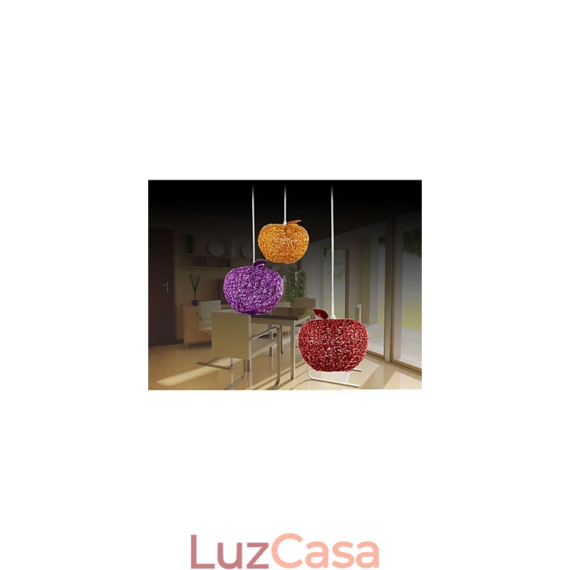 Lustre de alumínio trançado com três lâmpadas de cabeça Apple A