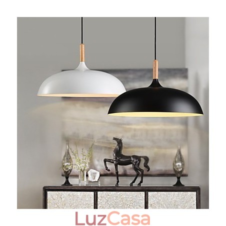 Luminária pendente retrô com pintura em madeira e metal, luminária pendente de café Luminária pendente retrô com pintura em madeira e metal, luminária pendente de café