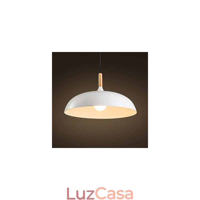 Luminária pendente retrô com pintura em madeira e metal, luminária pendente de café