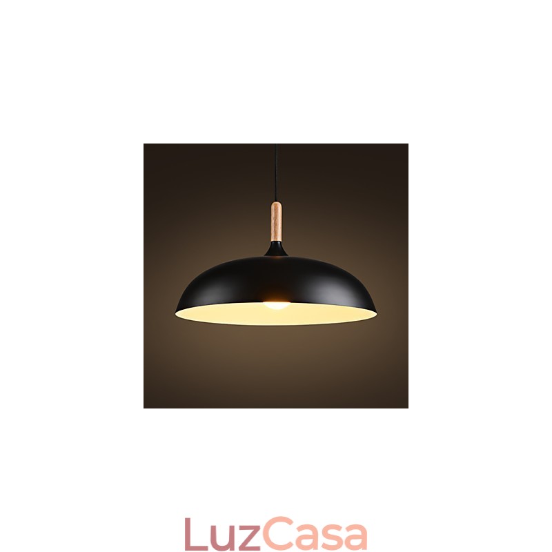 Luminária pendente retrô com pintura em madeira e metal, luminária pendente de café