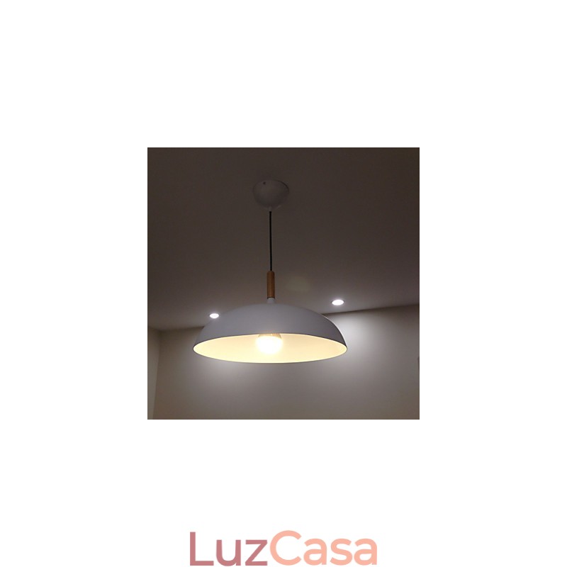 Luminária pendente retrô com pintura em madeira e metal, luminária pendente de café
