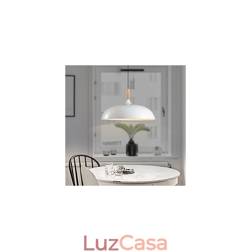 Luminária pendente retrô com pintura em madeira e metal, luminária pendente de café