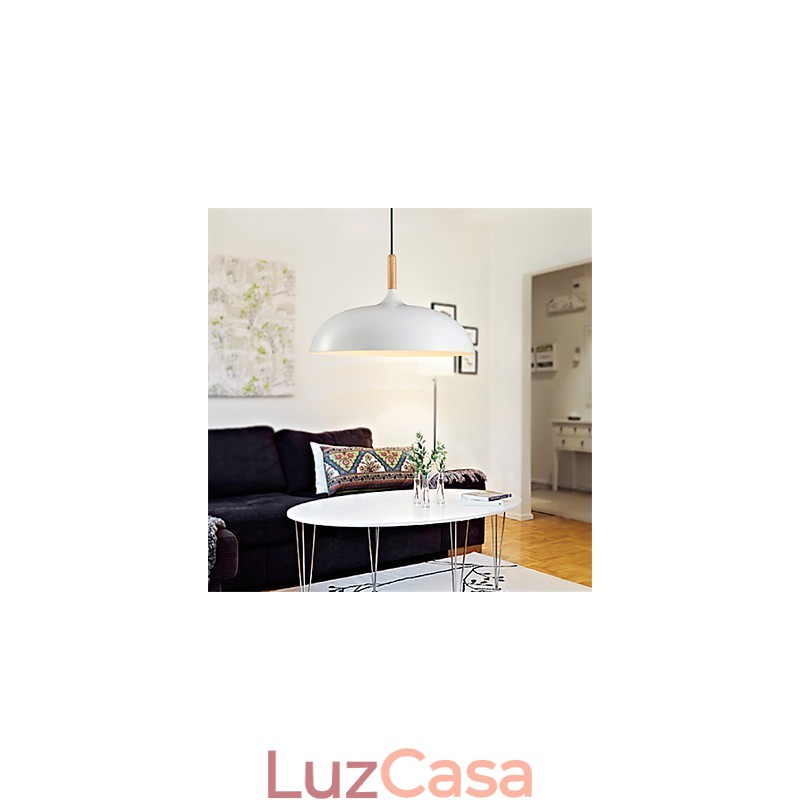 Luminária pendente retrô com pintura em madeira e metal, luminária pendente de café