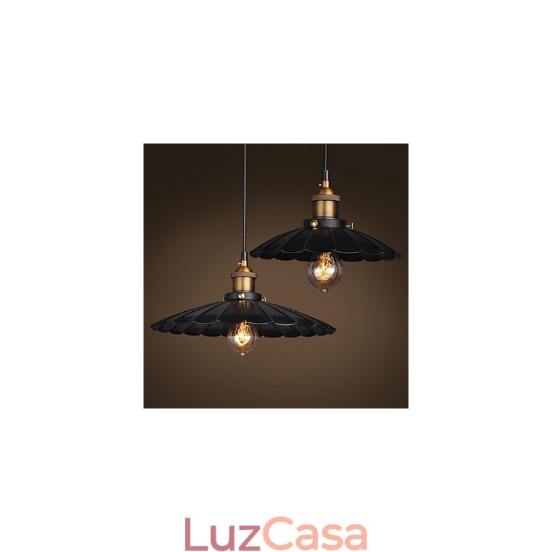Luminária pendente estilo europeu clássico retrô, luminária de metal com arte droplight
