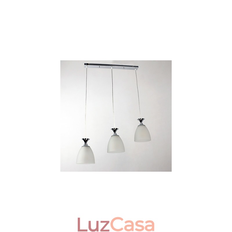 Luminária pendente moderna contemporânea estilo mini ilha cromada