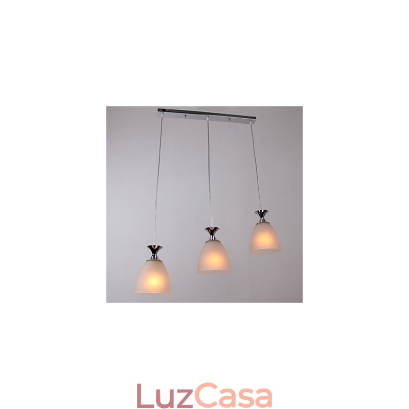 Luminária pendente moderna contemporânea estilo mini ilha cromada