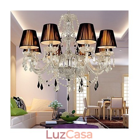Lustre de Cristal Elegante com 8 Luzes