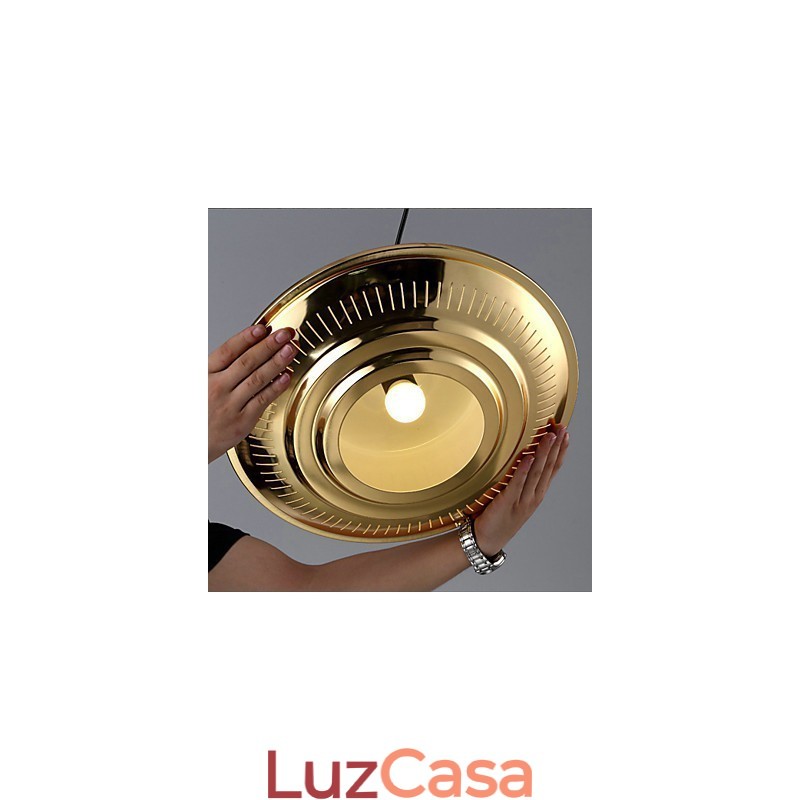 Luz pendente de metal galvanizado country para garagem