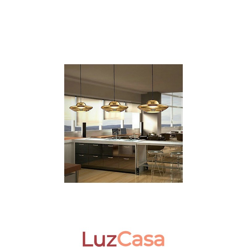 Luz pendente de metal galvanizado country para garagem