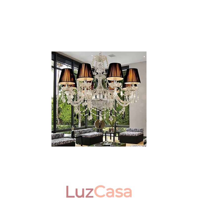 Lustre de Cristal Elegante com 8 Luzes