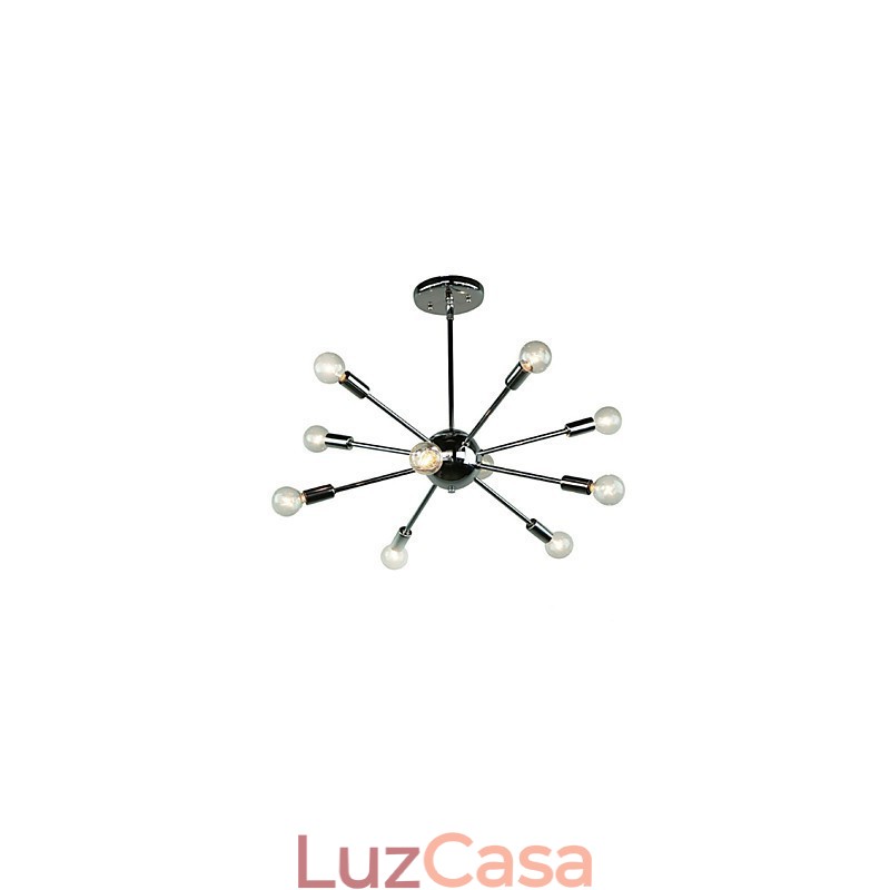 Luminária pendente estilo country mini metal cromado