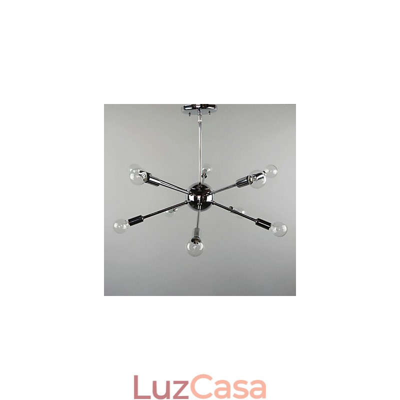Luminária pendente estilo country mini metal cromado