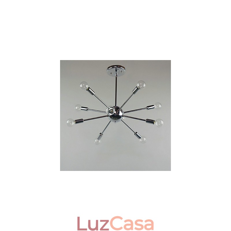 Luminária pendente estilo country mini metal cromado